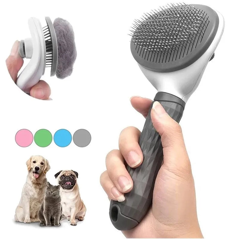 Self-Cleaning Pet Brush Hair Remover Comb for Dogs & Cats, Dematting Grooming Tool