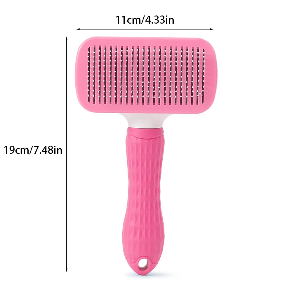 Self-Cleaning Pet Brush Hair Remover Comb for Dogs & Cats, Dematting Grooming Tool