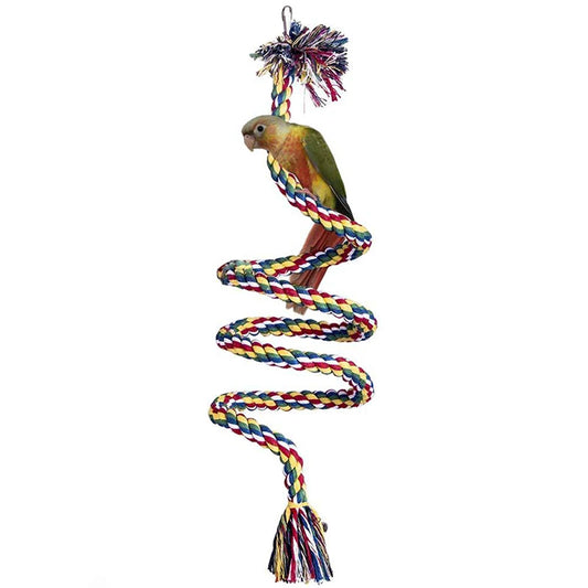 Parrot Bird Hanging Braided Rope – 50/100cm Swing & Cage Training Toy