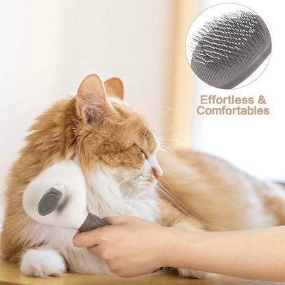 Self-Cleaning Pet Brush Hair Remover Comb for Dogs & Cats, Dematting Grooming Tool