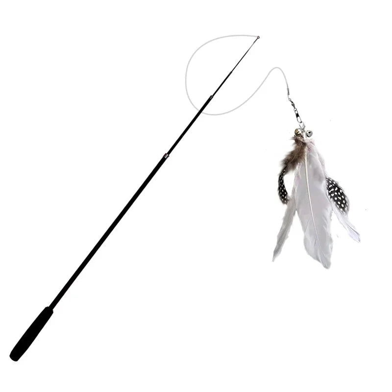 Extra-Long Telescopic Cat Stick 1.8 m – Scratch-Resistant Feather Toy for Play and Boredom Relief