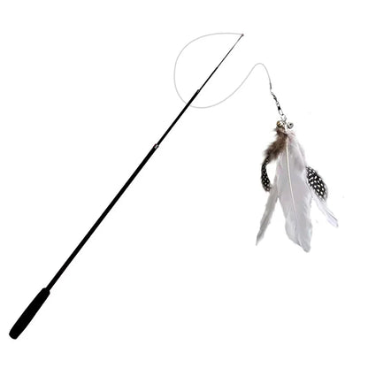 Extra-Long Telescopic Cat Stick 1.8 m – Scratch-Resistant Feather Toy for Play and Boredom Relief