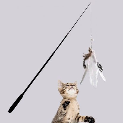 Extra-Long Telescopic Cat Stick 1.8 m – Scratch-Resistant Feather Toy for Play and Boredom Relief